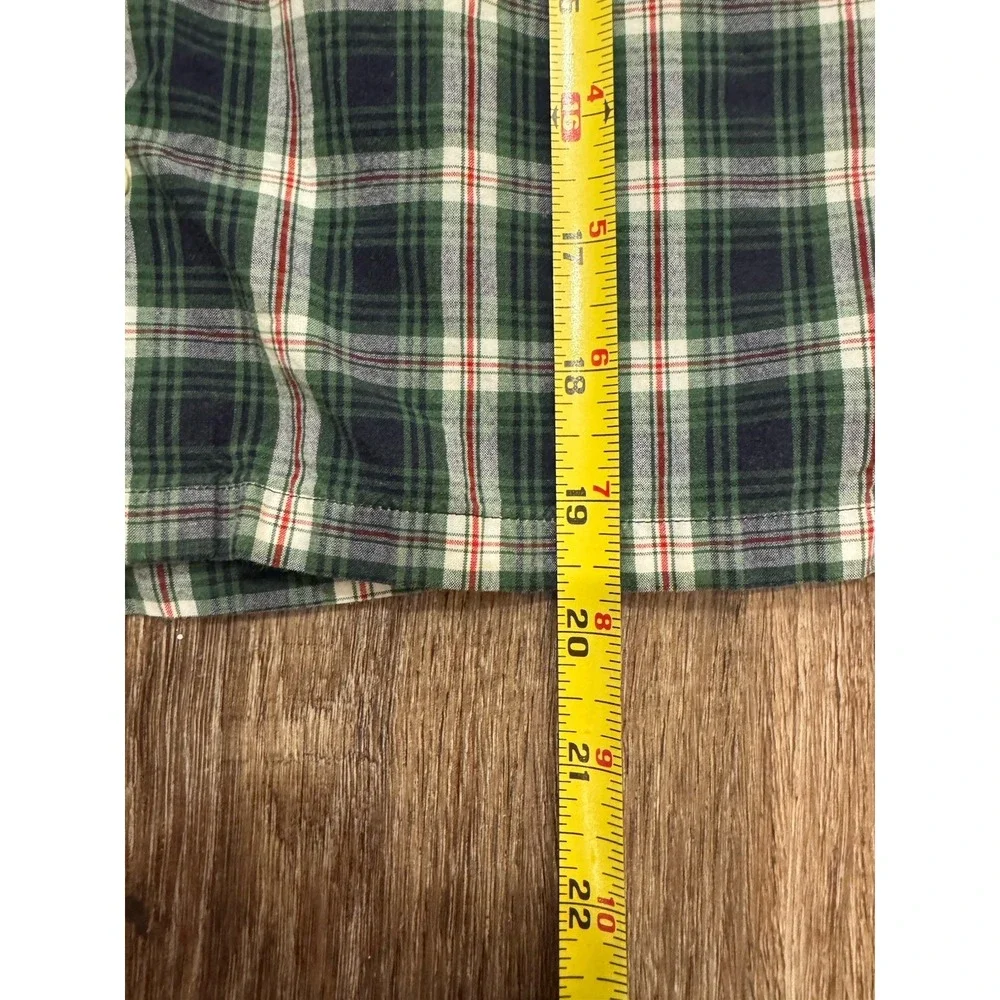 Ralph Lauren Boys Size 7 Short Sleeve Button Up Shirt Blue‎ Green Plaid